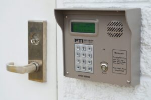 secure keypad entry system at AA Self Storage in Farmville VA for controlled facility access