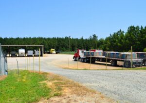 spacious outdoor parking lot offering secure storage for semi trucks trailers and rvs in Oxford NC