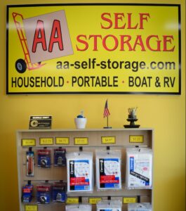 moving and packing supplies available for purchase at the AA Self Storage facility in Oxford NC