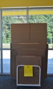 sturdy packing boxes and moving supplies available at the Oxford NC self storage leasing office