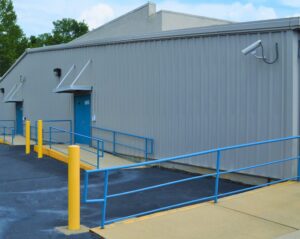 wide drive up access for easy loading and unloading at the Raleigh NC storage facility