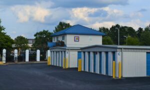 standard drive up self storage units with roll up doors at the Raleigh NC facility