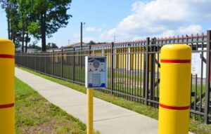 self storage units in Wilmington NC featuring secure individual passcode entry and fenced facilities