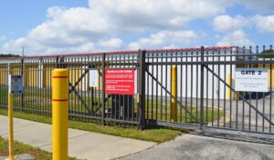 secure secondary gate access at AA Self Storage in Wilmington NC providing safe entry to standard units