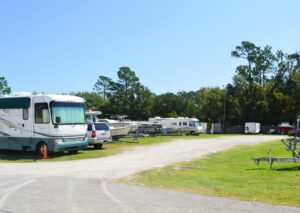 spacious rv and boat storage parking area available at the Wilmington NC self storage location