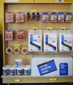 moving and packing supplies available for purchase at AA Self Storage in Wilmington NC